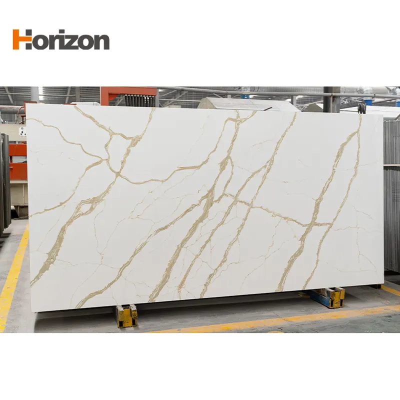 Calacatta White/Gold Engineered Quartz Slab 3200x1600mm