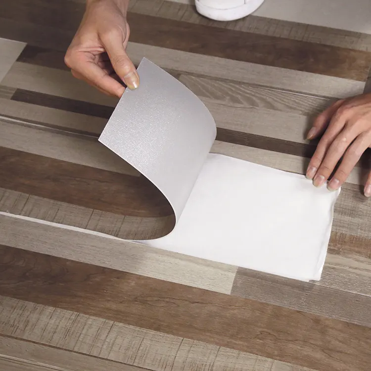 Wood-Look Self-Adhesive LVT Vinyl Flooring 1.5mm Thick