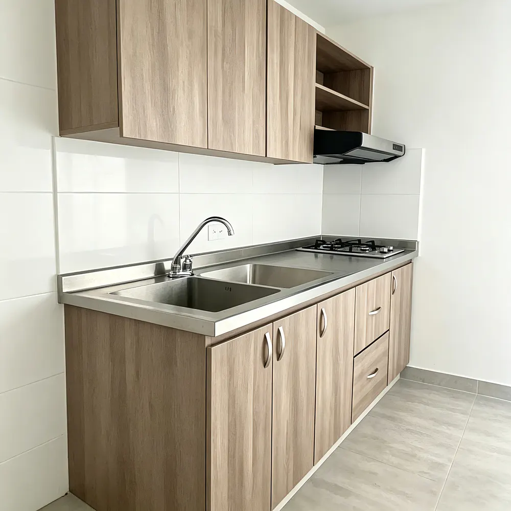 Modern MDF Modular Kitchen Cabinet Set With Acrylic Doors