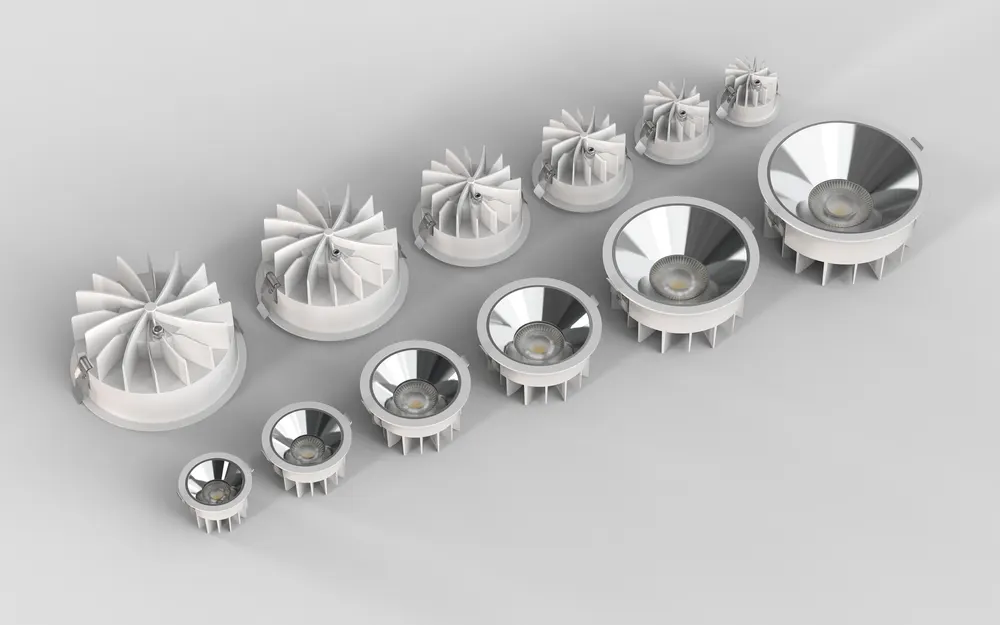 Anti-Glare Recessed Aluminum COB LED Downlight 60W