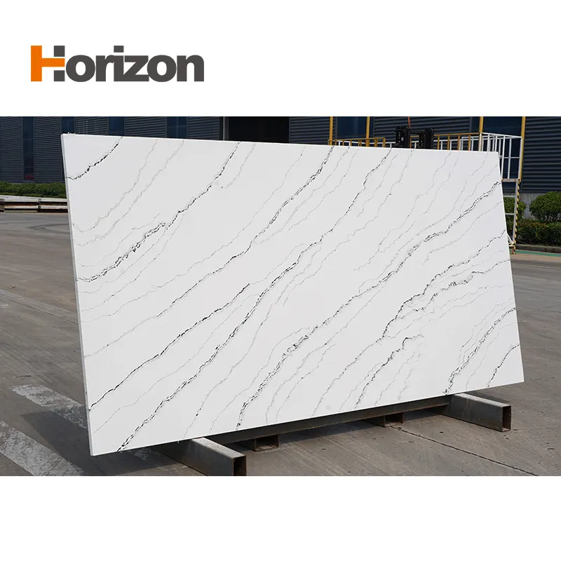 White Engineered Quartz Slab For Countertops