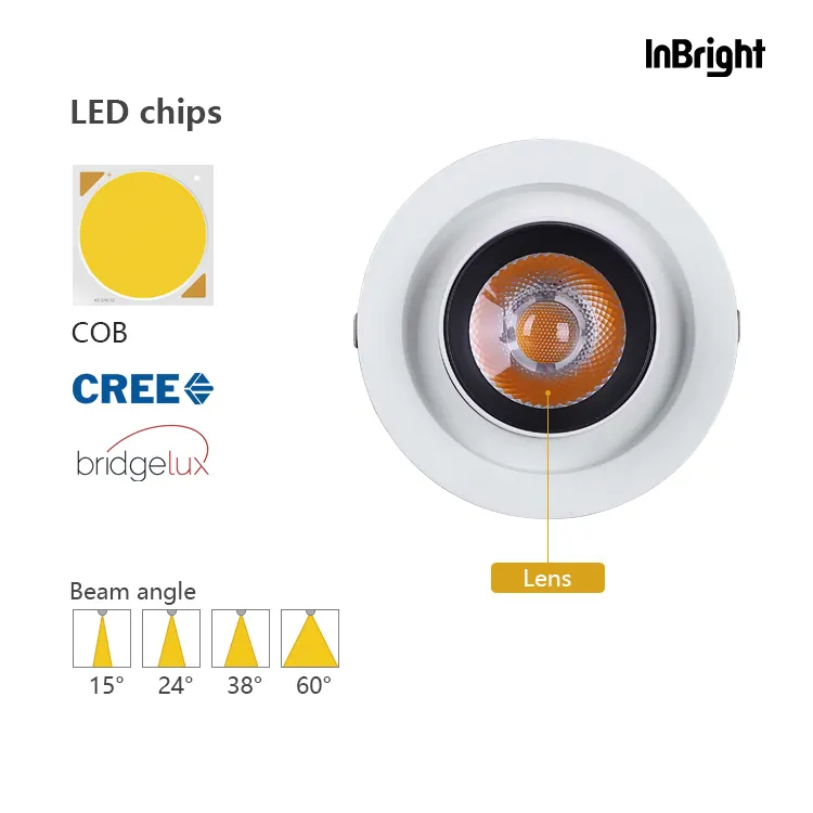 Recessed Aluminum LED Downlight 7-35W