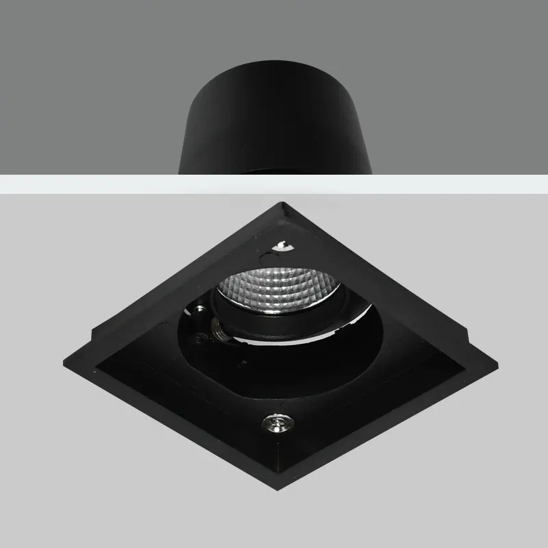 Adjustable Recessed Aluminum COB LED Downlight Black 5-24W