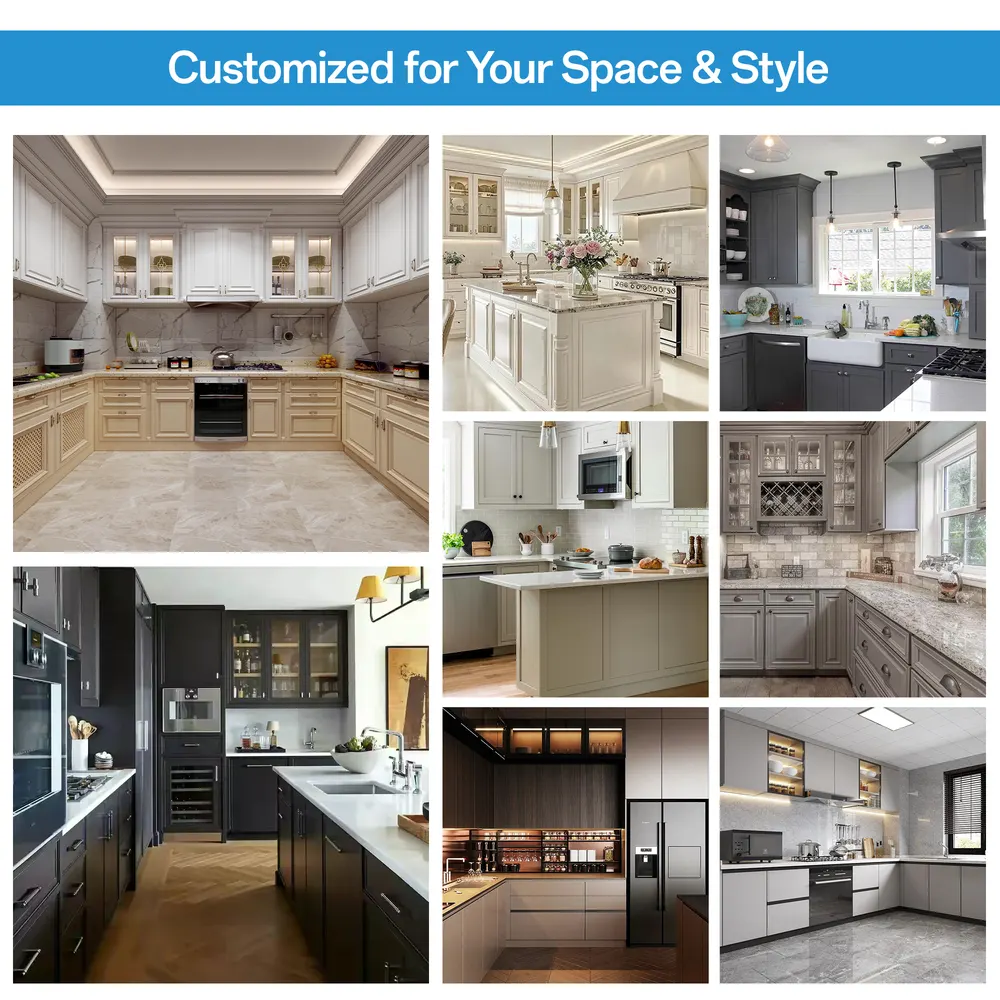 Modern Melamine Custom Kitchen Cabinet With Kitchen Island
