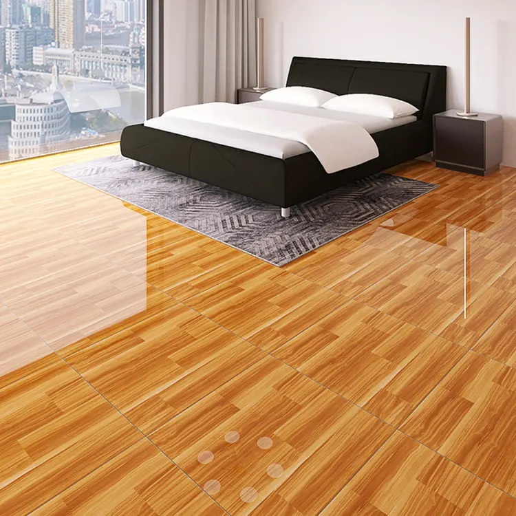 Wood-Look Glazed Porcelain Floor Tile 600x600mm