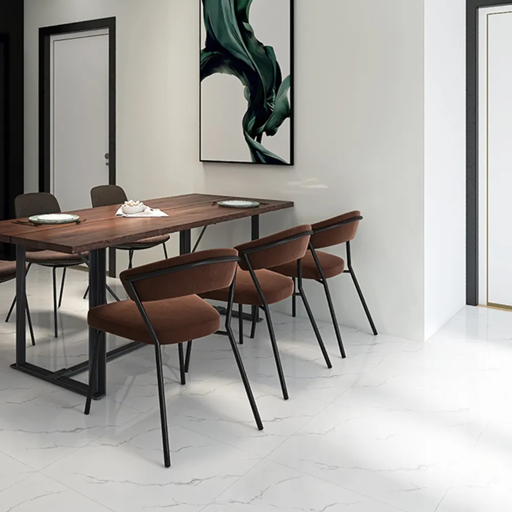 Carrara White Polished Porcelain Floor Tile 600x600mm