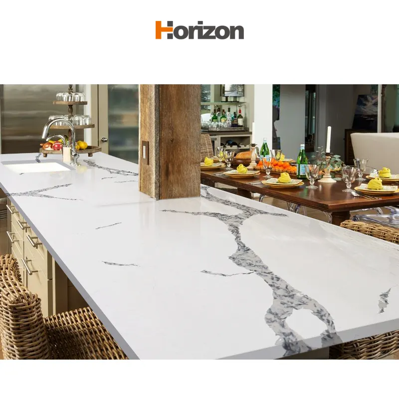 Calacatta White Engineered Quartz Slab 3200x1600mm