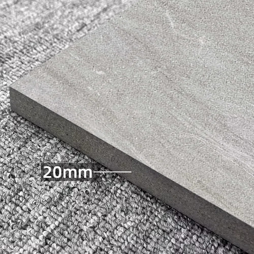 Non-Slip Stone-Look Light Gray Matte Porcelain Floor Tile 600x600mm