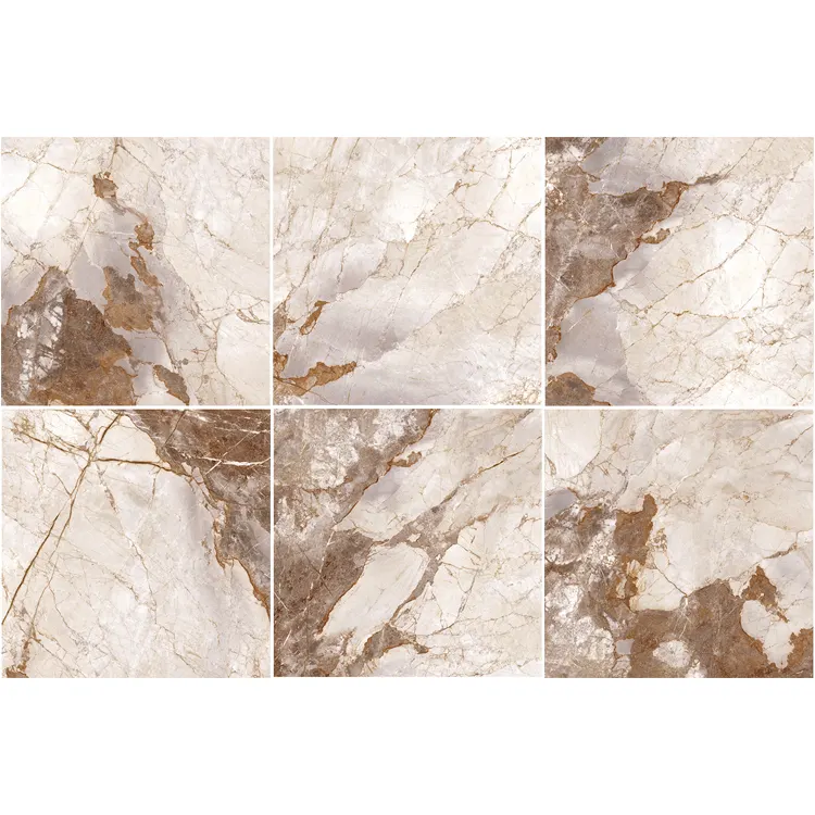 Marble-Look Polished Porcelain Floor Tile 600x600mm