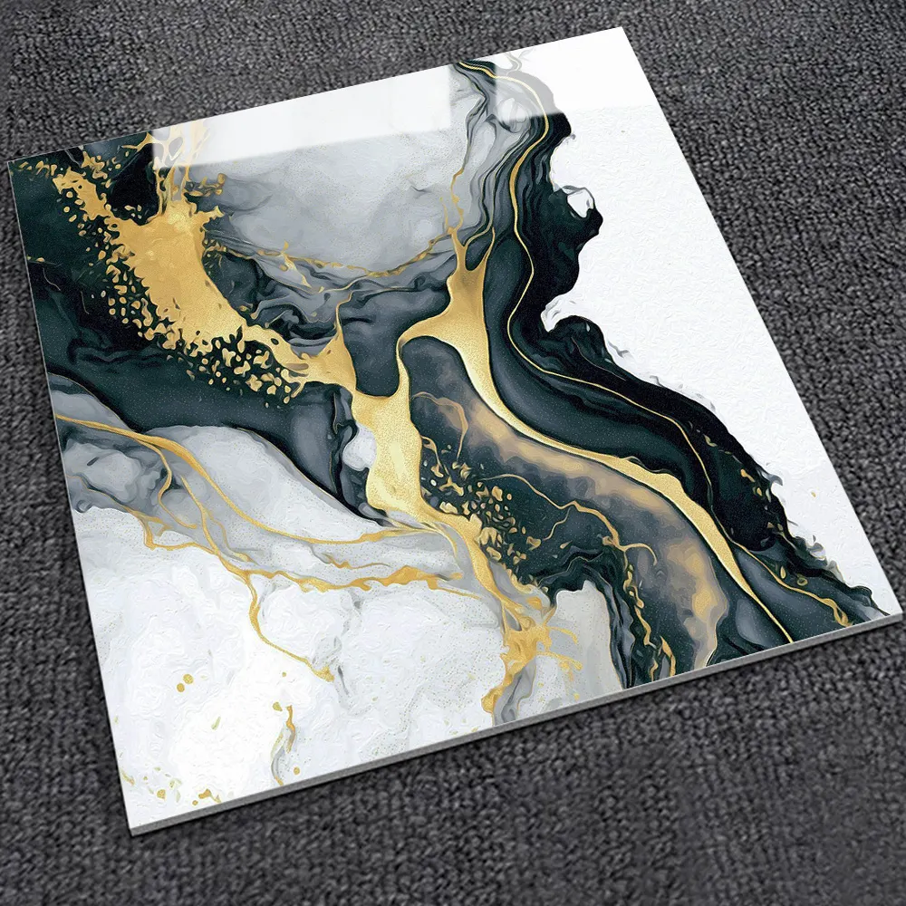 Stone-Look Polished Porcelain Floor Tile 600x600mm