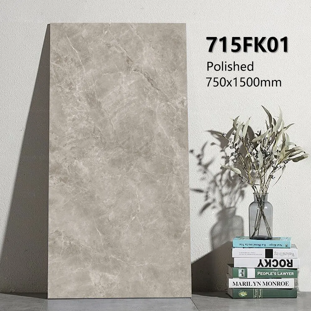 Marble-Look Polished Porcelain Wall And Floor Tile 750x1500mm