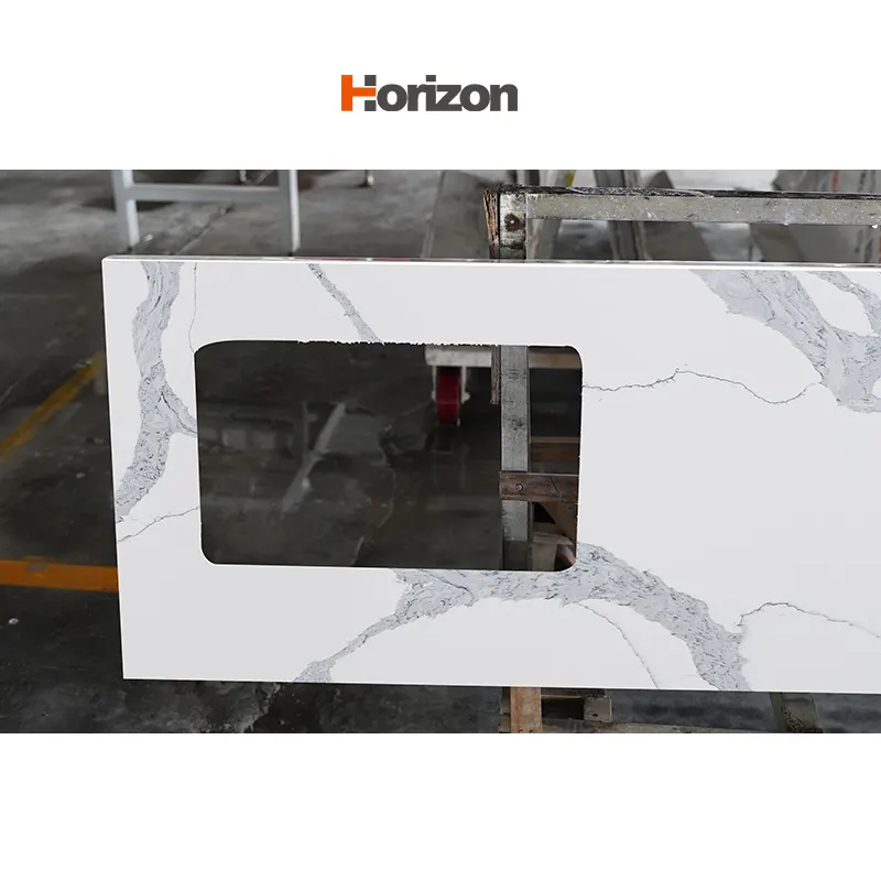 Calacatta White Engineered Quartz Slab 3200x1600mm