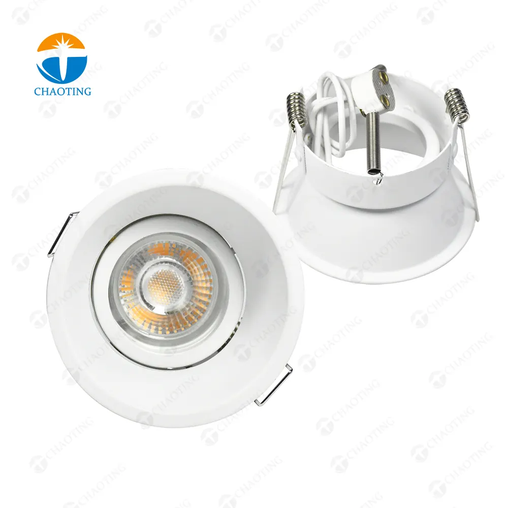 Recessed Round Aluminum Downlight Housing Black/White