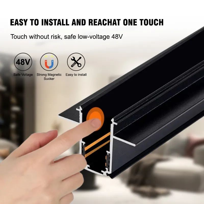 Smart Dimmable DALI Magnetic LED Track Spotlight 6-30W 48V 3CCT Selectable