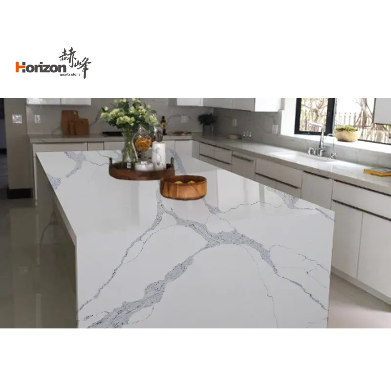 Calacatta Polished Engineered Quartz Slab 3200x1600mm