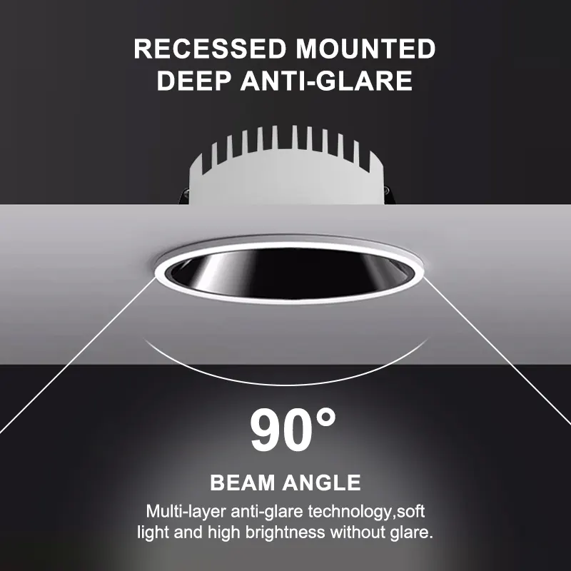 Anti-Glare Recessed LED Downlight 12-24W