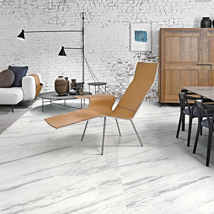 Marble-Look Gray Polished Porcelain Wall And Floor Tile 600x1200mm