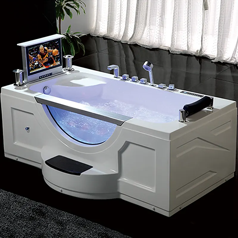 Acrylic Rectangular Whirlpool Massage Bathtub 1.8m