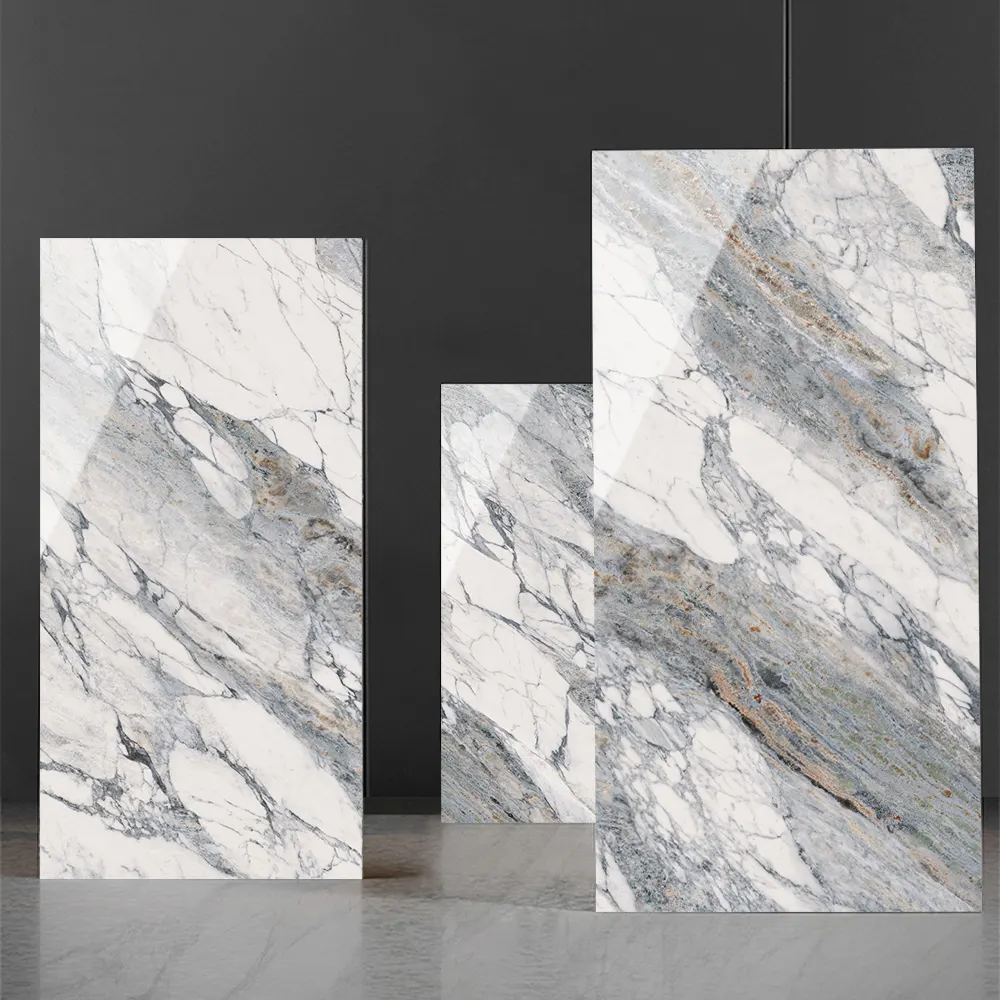 Marble-Look Polished Sintered Stone Slab 600x1200mm product sample