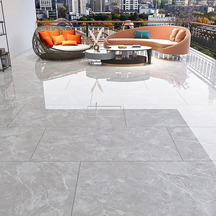 Stone-Look Polished Porcelain Floor Tile 750x1500mm