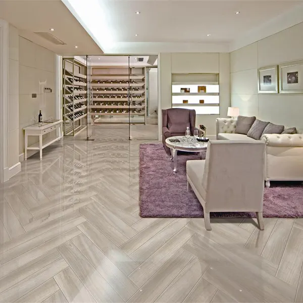 Wood-Look Polished Porcelain Floor Tile 600x600mm