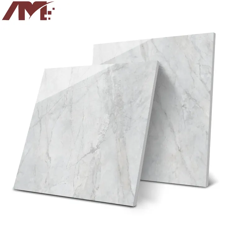 Marble-Look Gray Porcelain Stair Tread Tile 600x600mm
