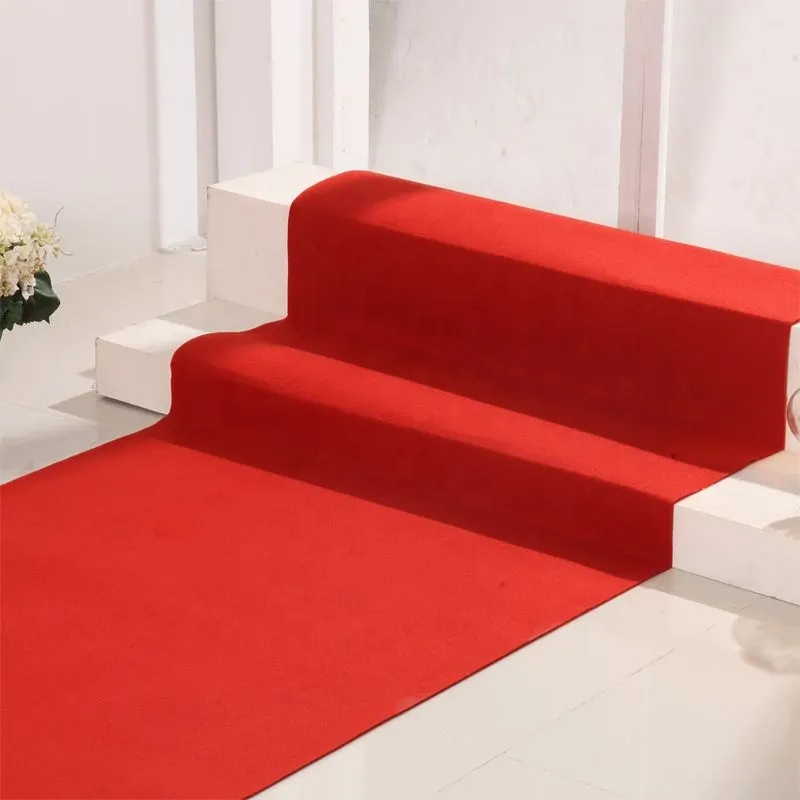 Needle-Punched Red Polyester Exhibition And Event Carpet