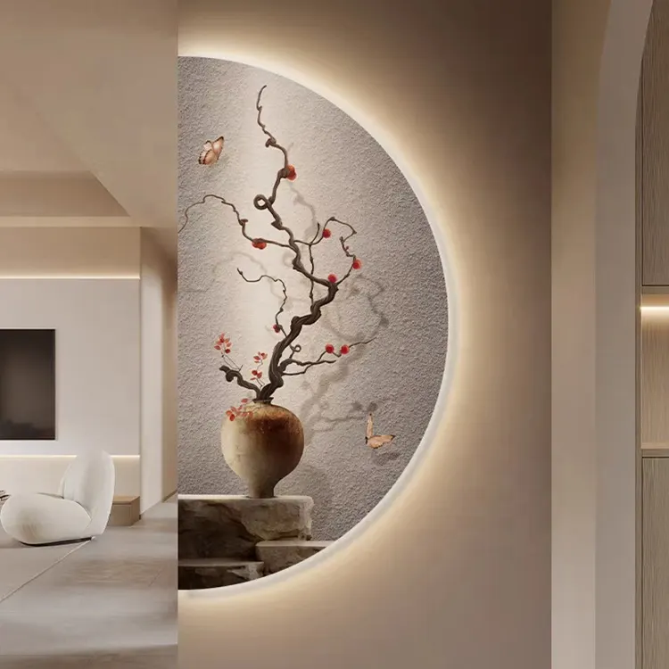 Semicircular Aluminum LED Bathroom Mirror
