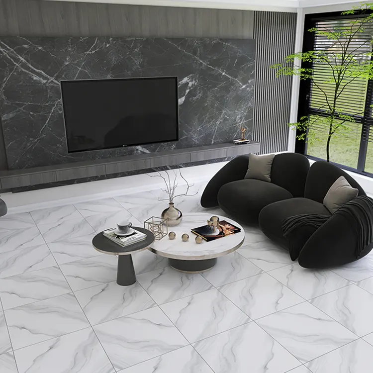 Non-Slip Stone-Look Polished Porcelain Wall And Floor Tile 600x600mm
