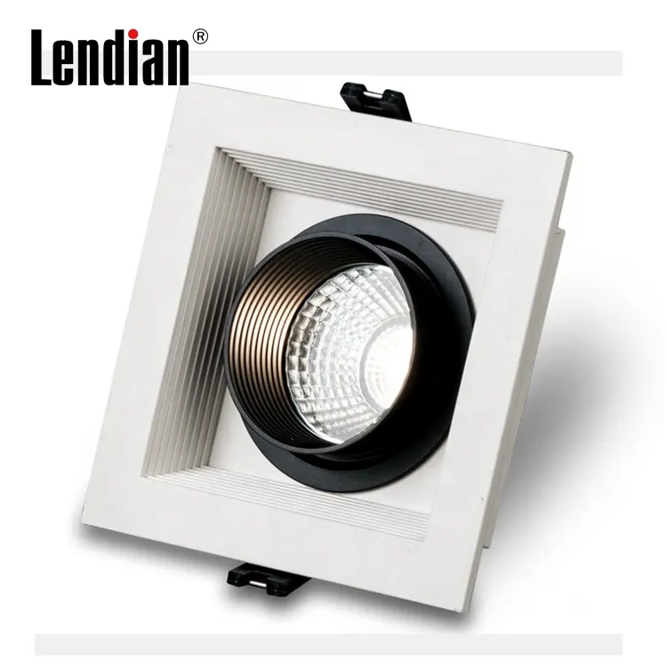 Adjustable Recessed Aluminum COB LED Grille Spotlight 9-35W