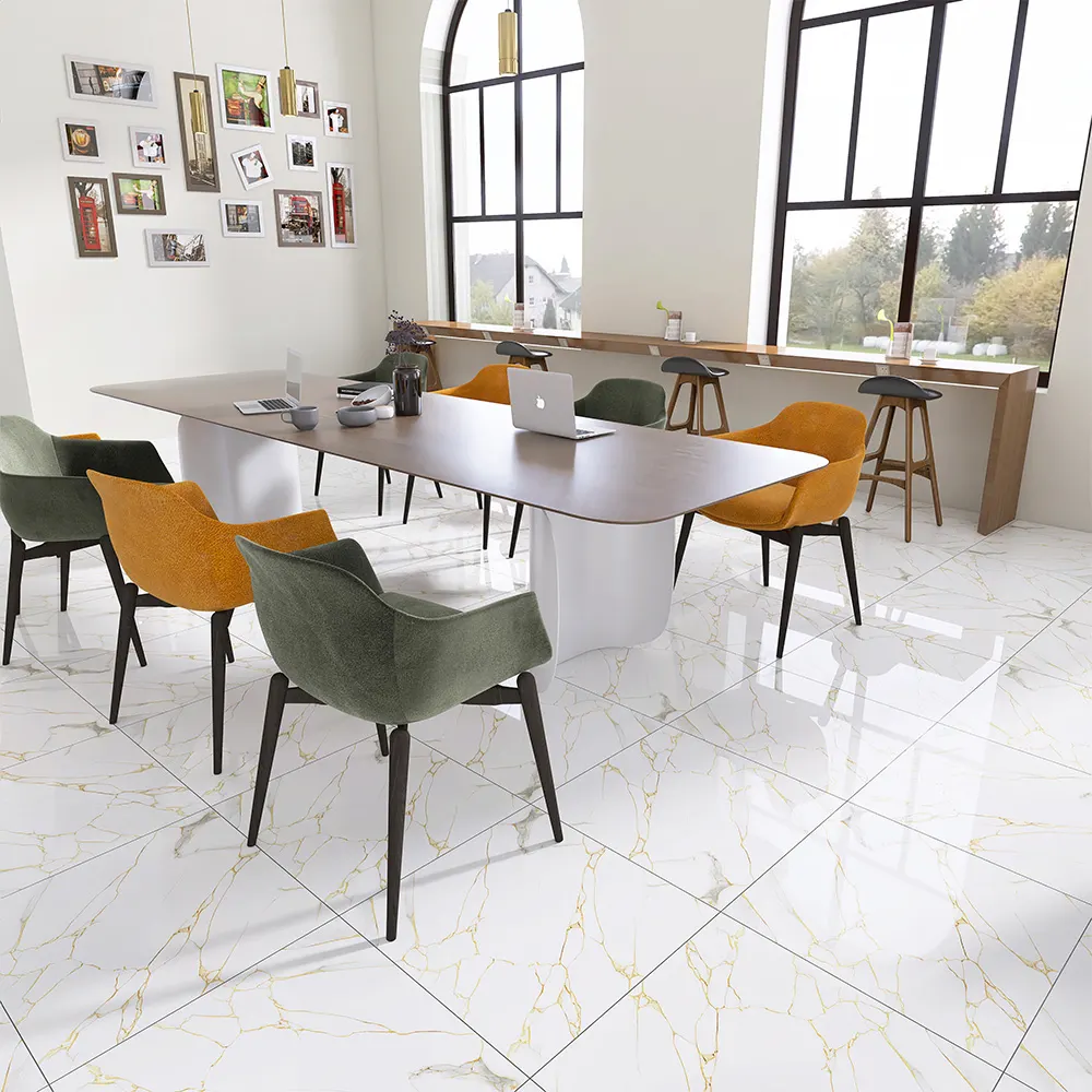 Stone-Look Polished Porcelain Floor Tile 600x600mm