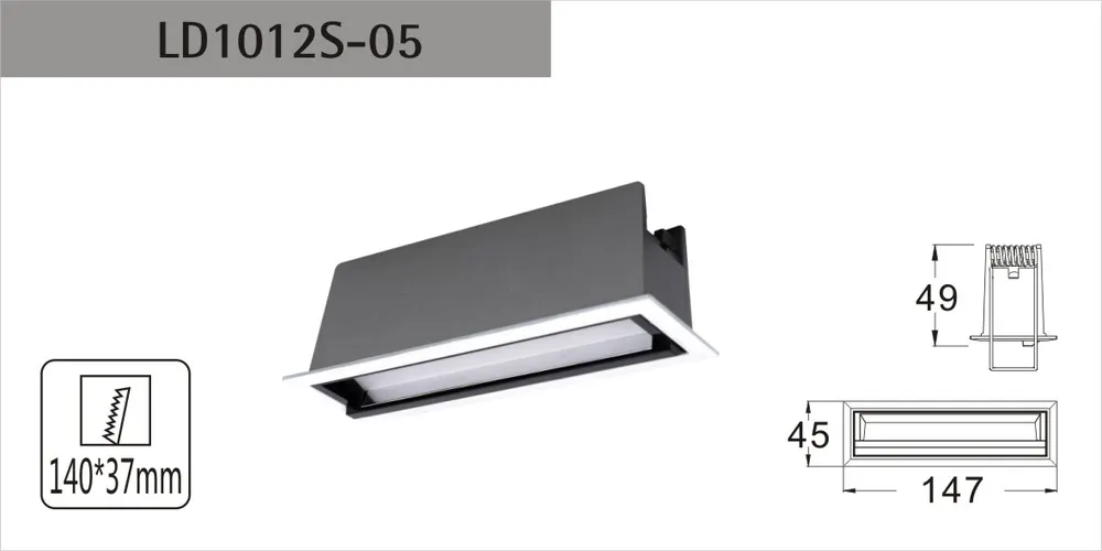Anti-Glare Recessed Aluminum LED Grille Spotlight