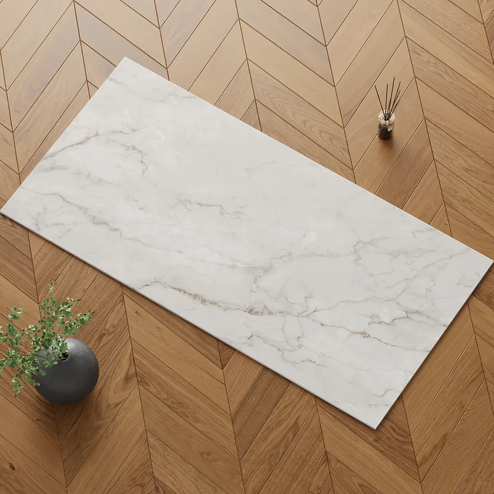 Stone-Look Polished Porcelain Floor Tile 750x1500mm