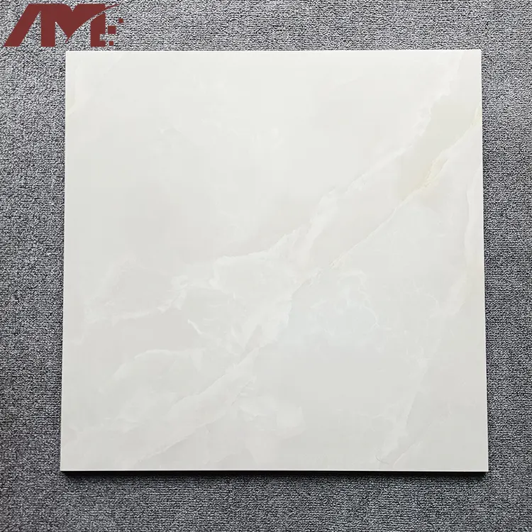 Marble-Look White Polished Porcelain Floor Tile 600x600mm