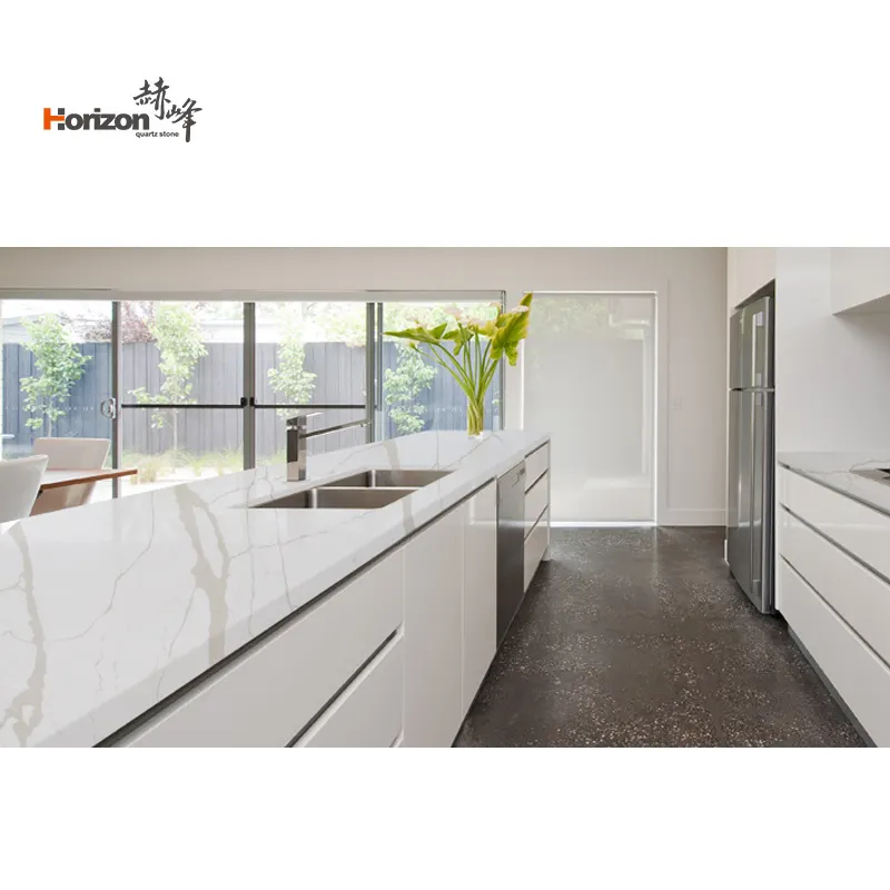 Calacatta White Engineered Quartz Slab 3200x1600mm