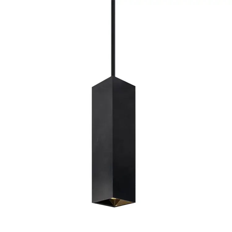 Aluminum LED Pendant Light 55x55x245mm Gray/Black 25W
