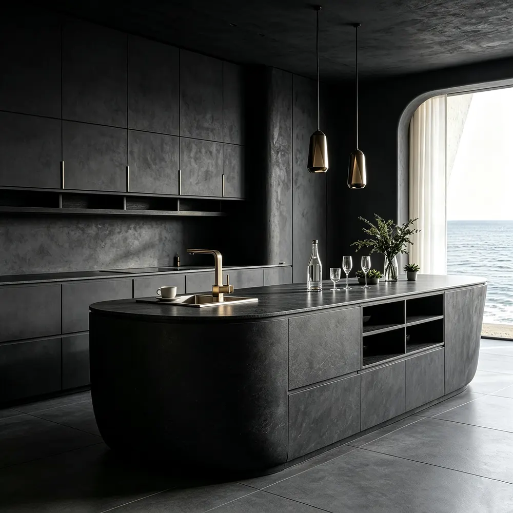 Modern MDF Modular Kitchen Cabinet Set Custom Size