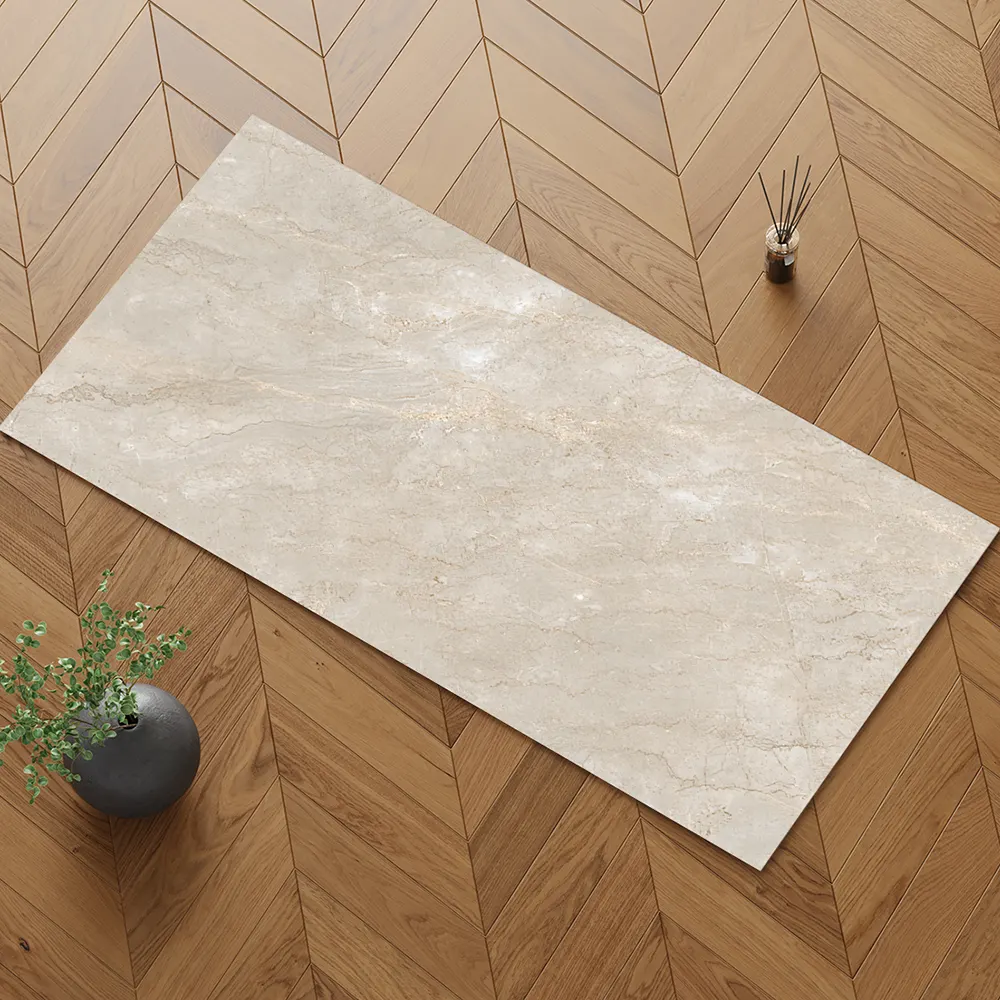 Marble-Look Polished Porcelain Wall And Floor Tile 750x1500mm