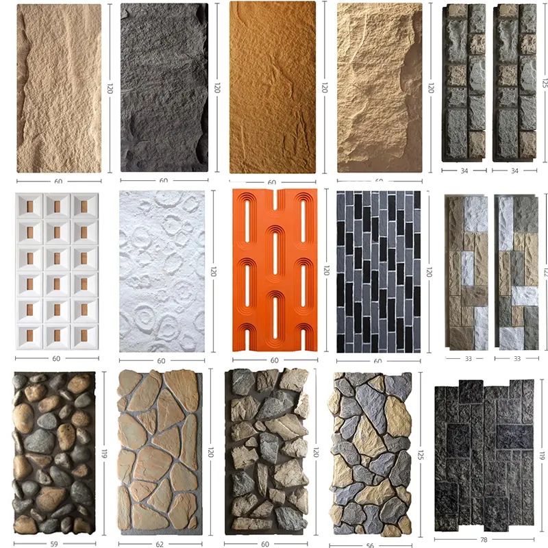 3D-Textured Flexible Stone Veneer Wall Panel
