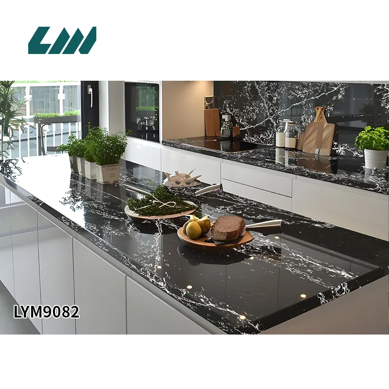 Black Engineered Quartz Slab 3200x1600mm