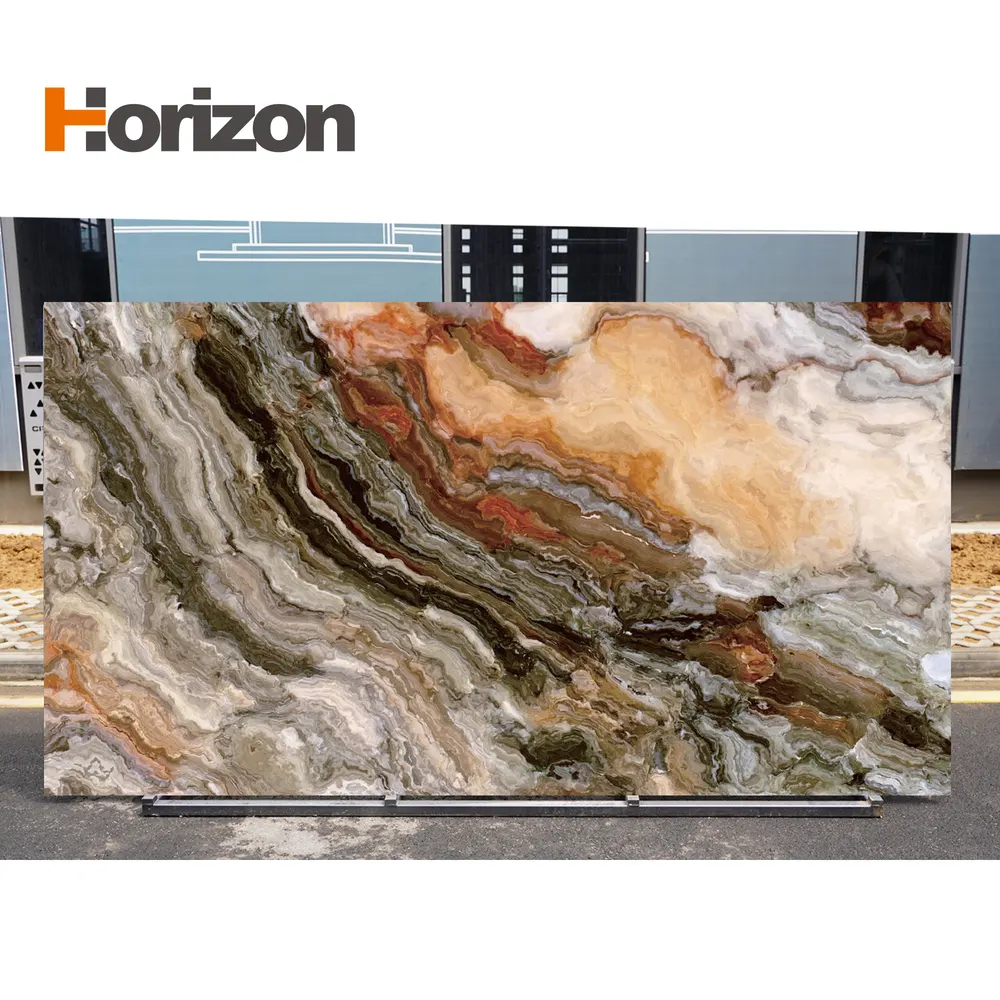 3D-Printed Marble-Look White Engineered Quartz Slab