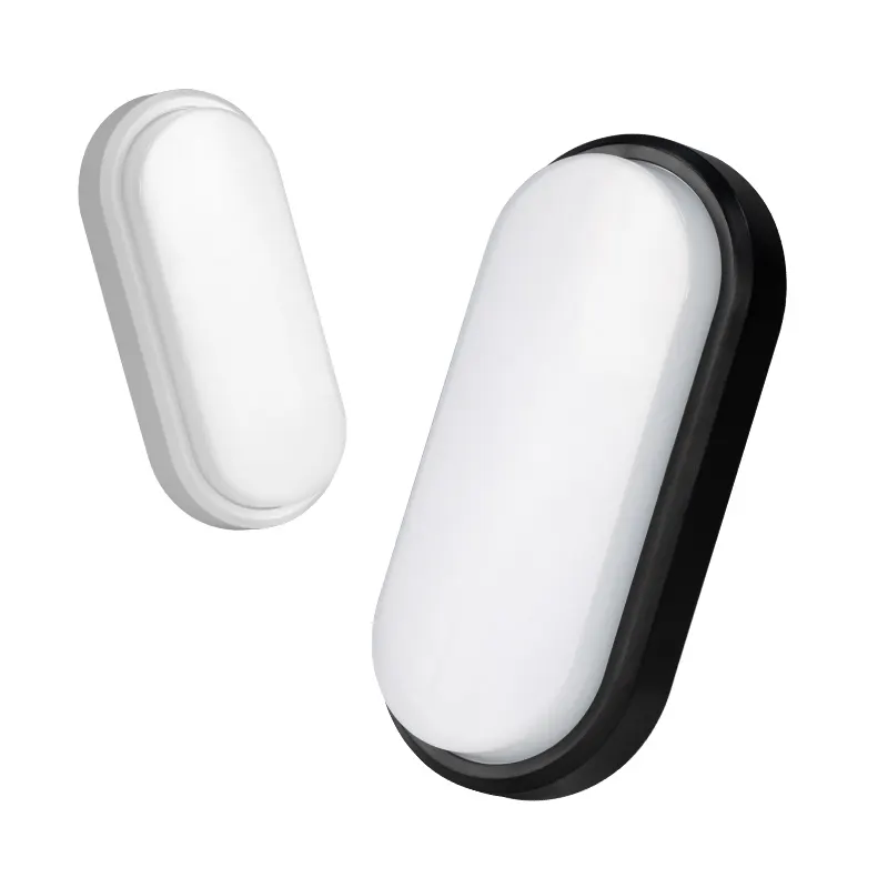 Round/Oval Aluminum LED Bulkhead Light Black/White 12-18W IP65