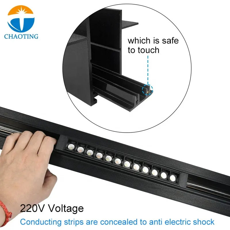 Recessed Aluminum Magnetic LED Track Spotlight Black/White 7-27W For 2-Wire Track