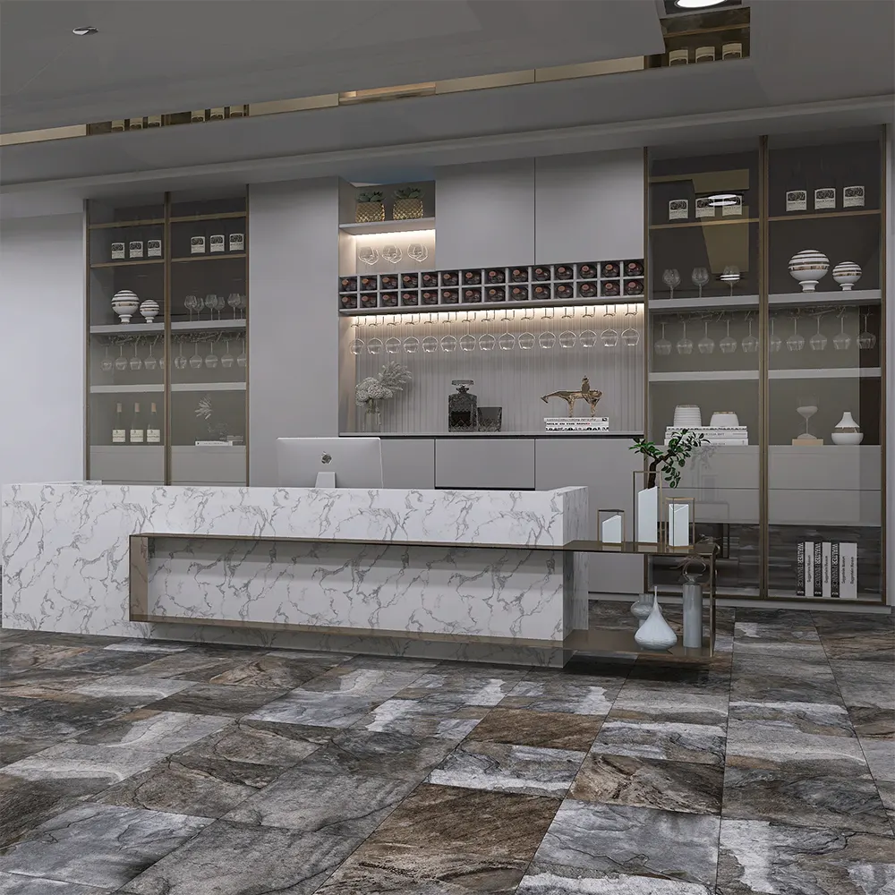 Non-Slip Concrete-Look Gray Matte Porcelain Floor Tile 600x600mm