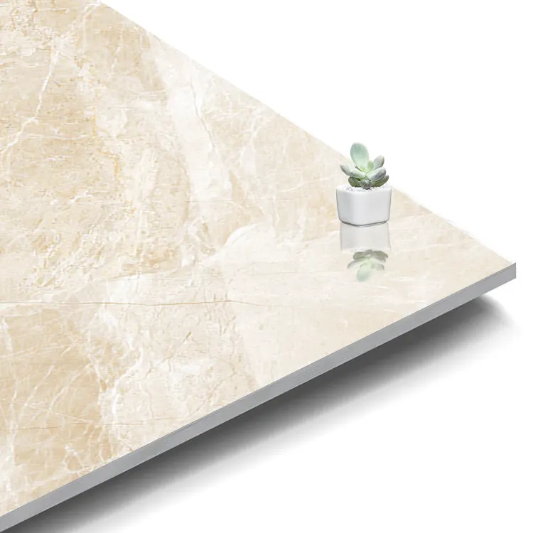 Stone-Look Beige Polished Porcelain Wall And Floor Tile 750x1500mm