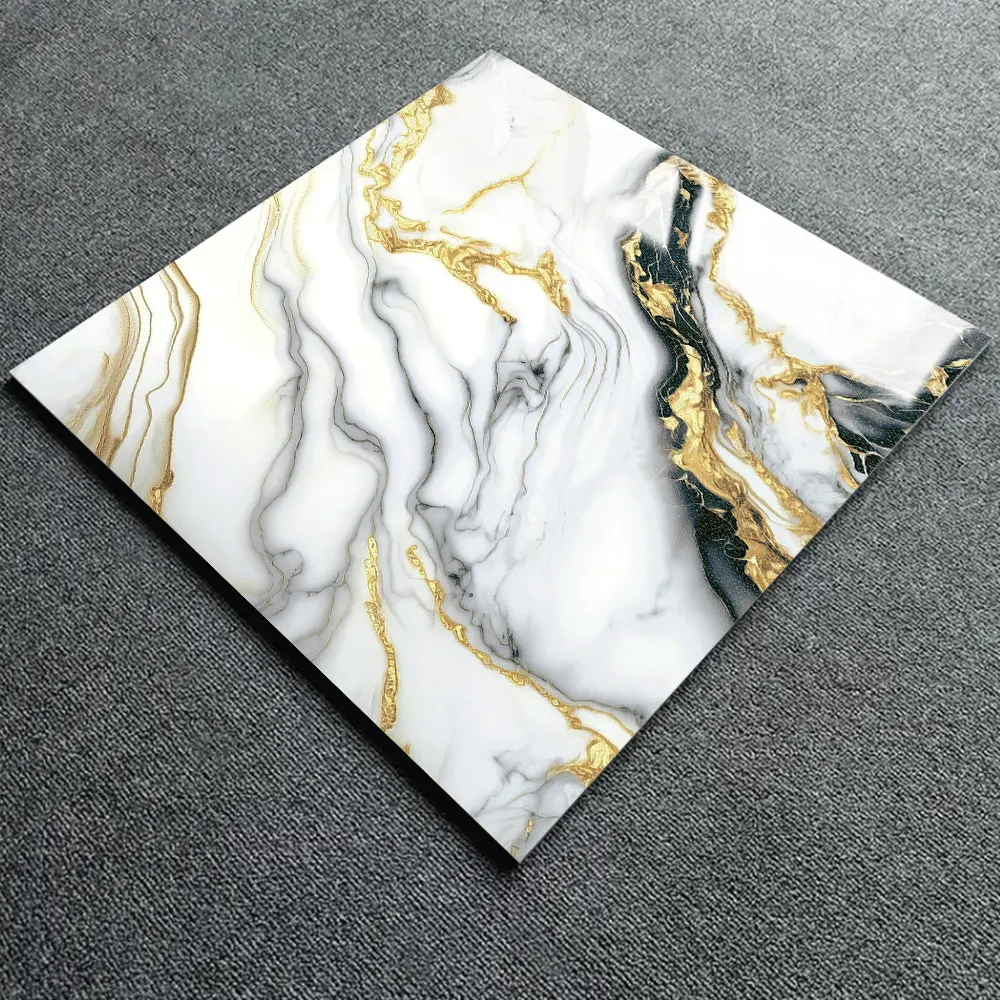 Non-Slip Stone-Look Polished Porcelain Floor Tile 600x600mm