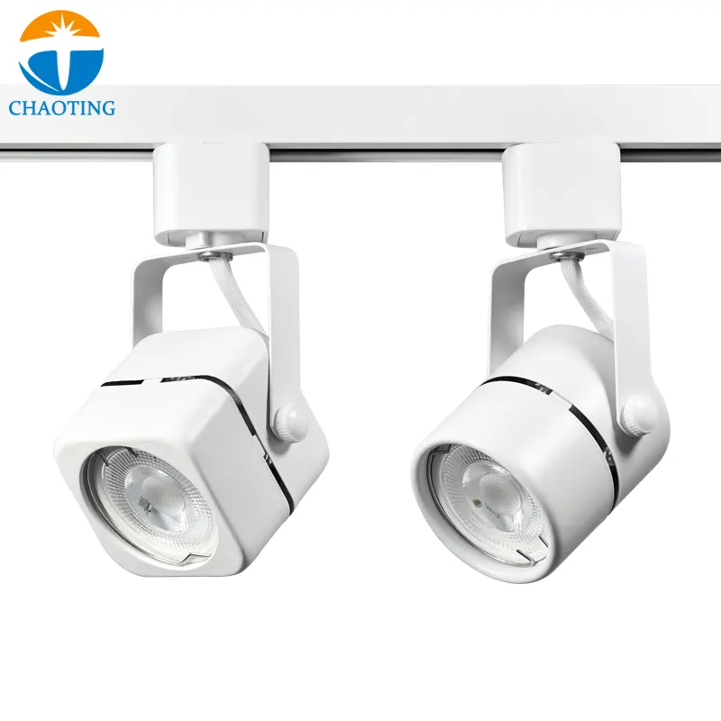 Adjustable Surface-Mounted Aluminum Track Spotlight Housing Black/White GU10/MR16