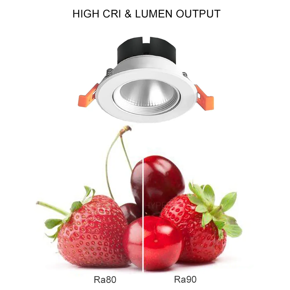 Anti-Glare Recessed Aluminum LED Downlight 7/12W 8in
