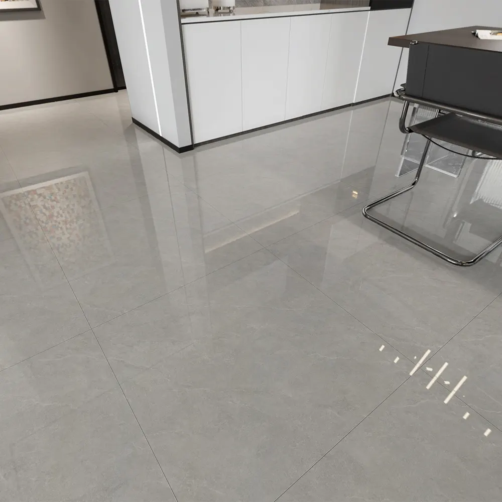 Marble-Look Gray Polished Porcelain Wall And Floor Tile 800x800mm
