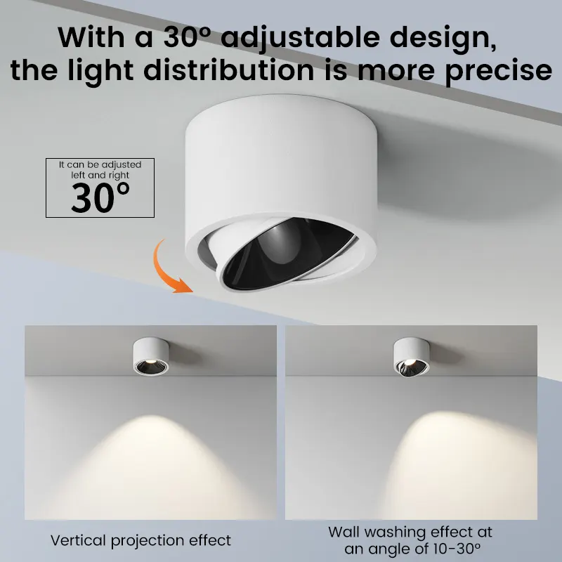 Adjustable Surface-Mounted Aluminum LED Downlight 10W